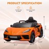 Ride on Sports Car, 12V Battery Powered Car for Kids, Licensed Corvette Kids Electric Car Toy, with RC, Visual Dashboard, Music - 4 of 4