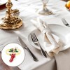 Unique Bargains Napkin Rings Stainless Steel Red Green Gold Tone 1 Pc - 2 of 3
