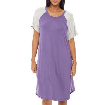 Alexander Del Rossa Women's Soft Knit Nightgown Long Sleep Shirt Full  Length Henley Pajama Top with Pockets