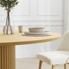 PexFix 52" Solid Wood Round Dining Table Kitchen Table for 4-6 with Tabletop & Textured Cylindrical Base for Living/Dining Room Coffee Office Natural - 4 of 4