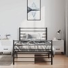 Bed Frame Black Powder-Coated Steel Twin Bed Frame Rectangular - 3 of 4