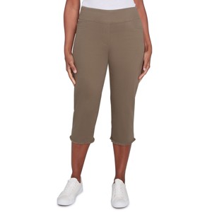 Alfred Dunner Womens Denim Fringe Capri Pant - 1 of 4