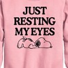 Boys' - Peanuts - Resting My Eyes Snoopy Graphic Long Sleeve Fleece Sweatshirt - 2 of 4