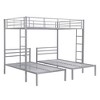 NicBex Full Size Bunk Bed with MDF Shelf Metal Rack Bed Frame with Full Length Guardrail and Ladder for Multiple People, No Spring Box Required - 3 of 4