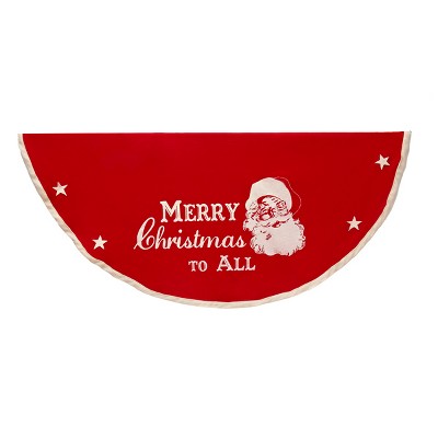 Kurt S. Adler 52" Red and Off-White "Merry Christmas to All" Tree Skirt