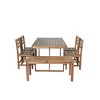 6-Piece Outdoor Patio Acacia Wood Dining Set with Rectangular Table, Benche, Chairs - 4 of 4