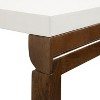 Kate and Laurel Truss Rectangle MDF Dining Table, 24x33x31, White and Walnut - 2 of 4
