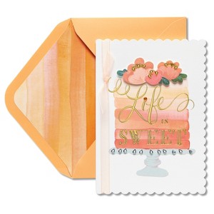 Papyrus Ombre Floral Cake Birthday Card