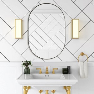 VYNXARIA Silver 20" x 33" Metal Frame Oval  Mirror,Decorative Wall Mirror,Wall Mount, Modern Decor ,Wall Mount, Modern Decor - 1 of 4