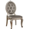 Set of 2 24" Northville PU Dining Chairs Antique Silver - Acme Furniture: Queen Anne Style, Tufted Back - 3 of 4