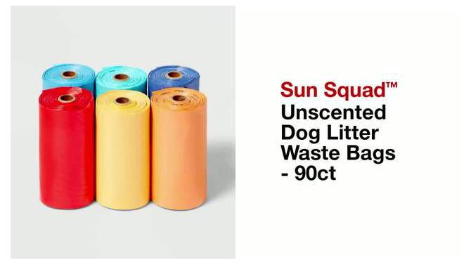 Unscented Dog Litter Waste Bags - 90ct - Sun Squad&#8482;, 2 of 5, play video