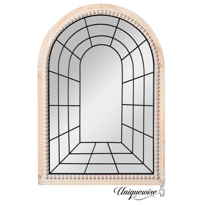 Uniquewise Arched Large 39.37 x 27.56 in Rustic Window Metal Mirror, Windowpane Shaped Decoration Farmhouse Big Wall Mounted Mirrors Boho Decor, 1 of 9