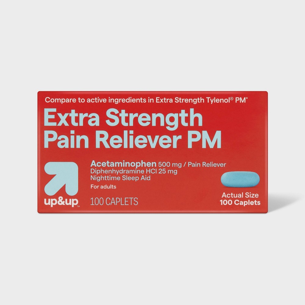 Acetaminophen PM Extra Strength Pain Reliever & Sleep Aid Caplets - 100ct - up&up™