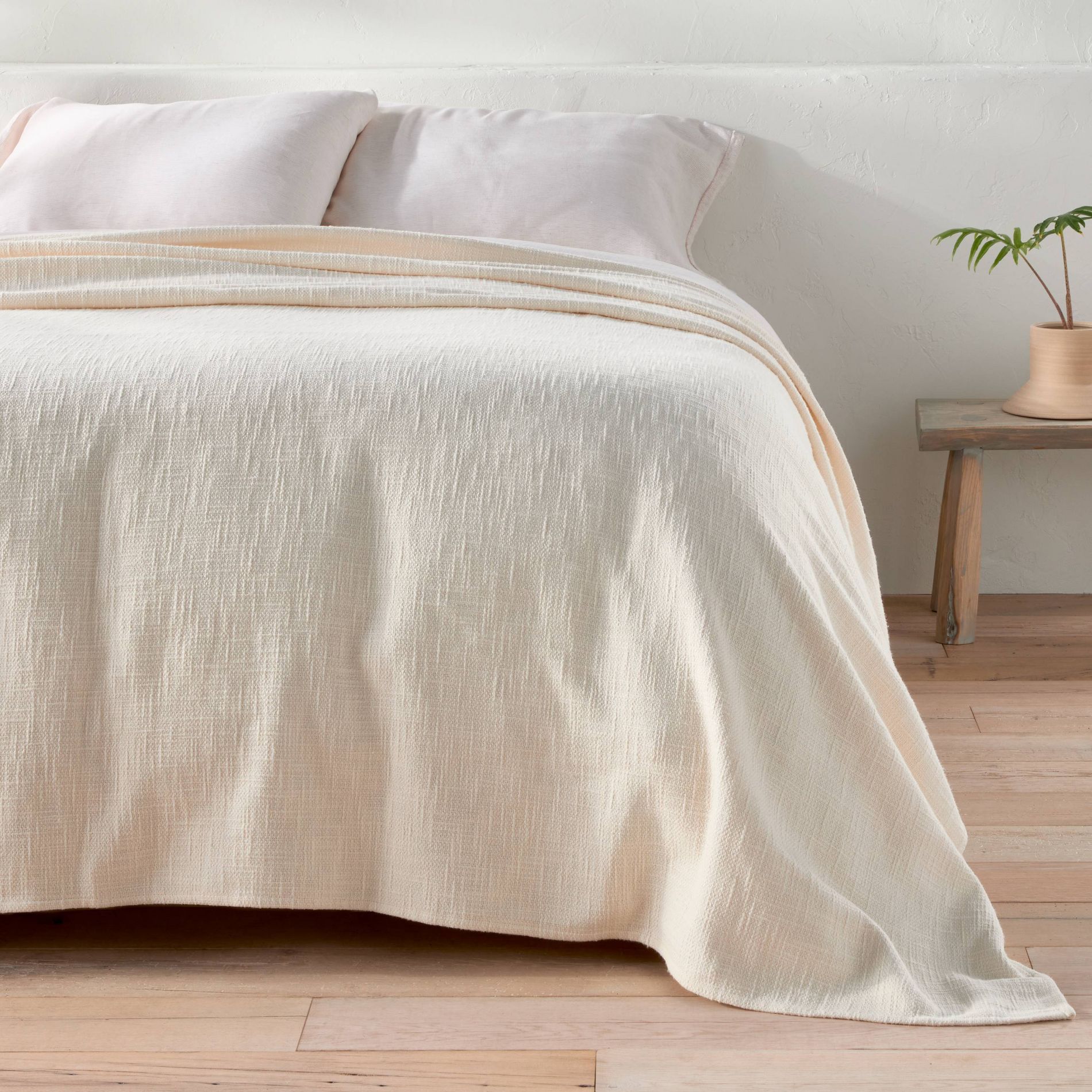 Full/Queen Cotton Slub Blanket Natural - Casaluna™
