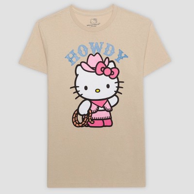 Men's Sanrio Hello Kitty Rodeo Short Sleeve Graphic T-Shirt - Tan XXL