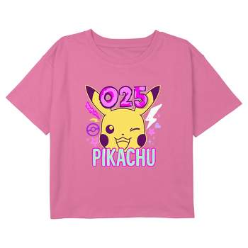 Girl's Pokemon 025 Pikachu Neon T-Shirt