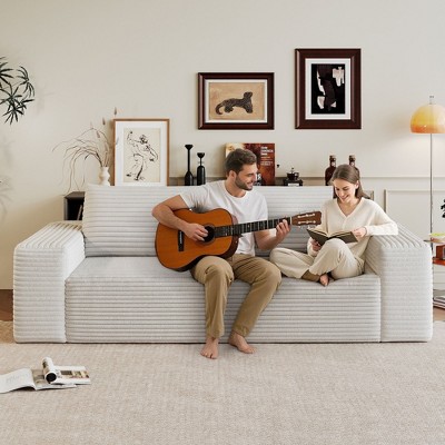 NicBex Modern 2/3-Seat Loveseat Sofa Couch for Living Room,Bedroom,Comfy Upholstered Lounge Futon Couch with Deep Cushions