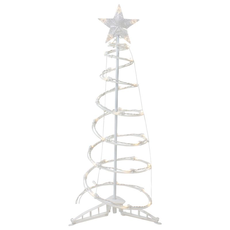 Northlight 3ft LED Lighted Spiral Cone Tree Outdoor Christmas Decoration, Warm White Lights, 1 of 5