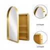 OUTSUPPLY Arched Recessed Medicine Cabinet, Metal Framed Bathroom Wall Cabinet with Mirror and Adjustable Shelves - 4 of 4