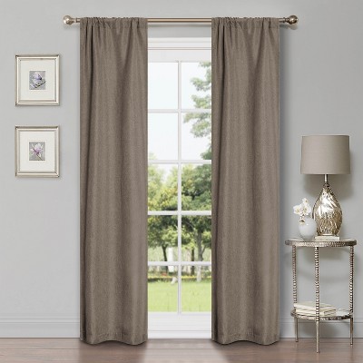 Classic Linen Design Room Darkening Semi-Blackout Curtains, Set of 2 by Blue Nile Mills
