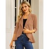 Coolmee Women's Casual Blazers 3/4 Sleeve Open Front Lightweight Cardigan Drape Ruffles Work Office Suit Blazer Jackets - 3 of 4