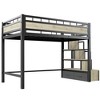 CSBDHome Twin Size Loft Bed With Stairs - 3 of 4