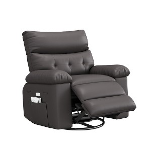 Oversized Recliner Chair,Manual Recliner Chair with 1.5X Sponge Filling and Side Pocket,Easy Recline System,Faux Leather Adult Reclining Sofa Chair - 1 of 4
