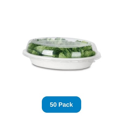 Responsible Products Lid for 20 oz Oval Burrito Bowl Recyclable PET Plastic - Pack of 50