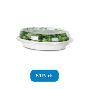 Responsible Products Lid for 20 oz Oval Burrito Bowl Recyclable PET Plastic - Pack of 50 - 1 of 3