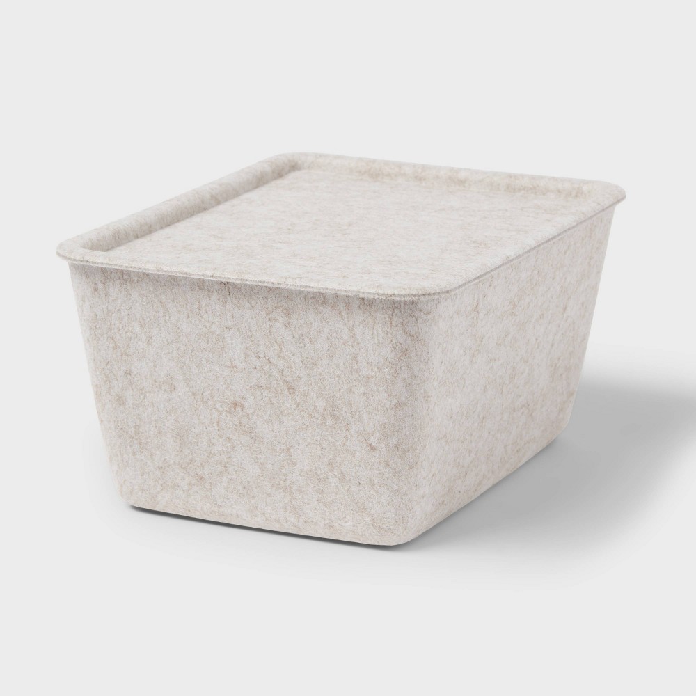 Photos - Other interior and decor Lidded Felt with Lid Oatmeal - Brightroom