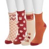 Muk Luks Women's 4 Pack Quarter Crew Novelty Socks - 2 of 4