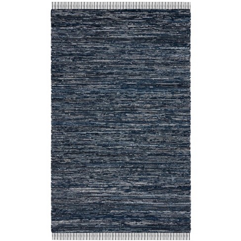 Rag Rug Rar301 Hand Woven Indoor Area Rug - Navy/black - 6'x9 ...