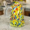 Amici Home Carnaval Pitcher - 80 Oz. Hand Blown Glass with Spout & Handle, Colorful Recycled Green Glass with Opaque Beads - Party Drinkware - 4 of 4
