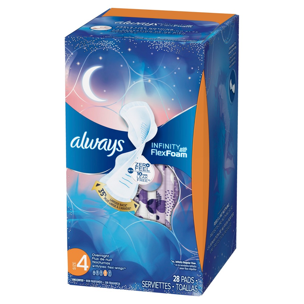 UPC 037000117186 product image for Always Infinity Overnight Pads with Wings 28ct | upcitemdb.com