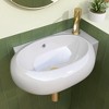 16.9 in. W x 11 in. D x 5.9 in. H Ceramic Oval Small White Wall-Mounted Bath Vessel Sink Single Bowl Right Faucet Hole - 3 of 4