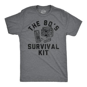 Mens Funny T Shirts The 80s Survival Kit Sarcastic Retro Graphic Tee For Men - Crazy Dog Men's T Shirt - 1 of 4