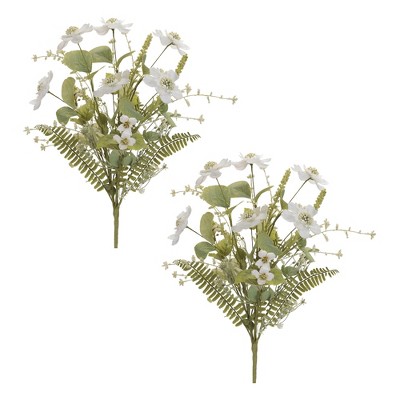 Mixed Pincushion Floral Bush (Set of 2)