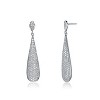 Guili Sterling Silver Cubic Zirconia Elongated Earrings, A Sleek and Contemporary Design to Elevate Your Everyday Elegance with a Modern Touch - 3 of 3
