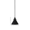 Toltec Lighting Any 1 - Light Pendant in  Matte Black with 7'' Brushed Nickel Cone Metal Shade Shade - 2 of 2