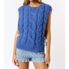 Women's Chunky Sweater Vest - Blue Blush - 3 of 4