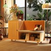 Famapy Brown Woodgrain Shoe Cabinet with Bench: Stylish and Functional Entryway Essential - 2 of 4