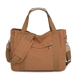 Generic Canvas Crossbody Tote Bag for Women Laptop Work Handbag Shoulder Messenger Bag - 1 of 4