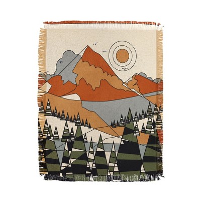 Nadja Wild Abstract Landscape 3 56"x46" Woven Throw Blanket - Deny Designs