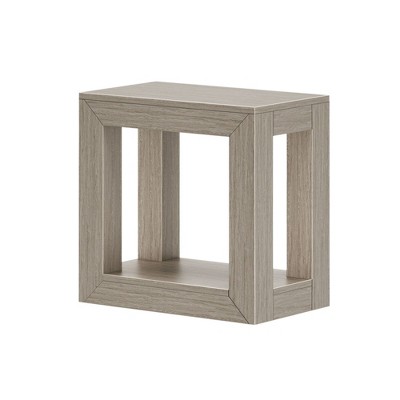 Solid Pine Wood Rectangular Side Table with Shelf, 25"