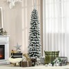 NAYSAYE 6ft Pencil Snow Flocked Artificial Christmas Tree Slim Branches for Home Holiday Decoration, Green, 18"*18"*70.8" - 2 of 4