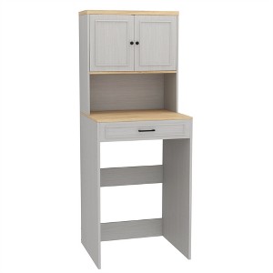 AndMakers 27.55 in. W x 23.62 in. D x 71.65 in. H Antique White Linen Cabinet with Adjustable Shelves and Drawers - 1 of 4