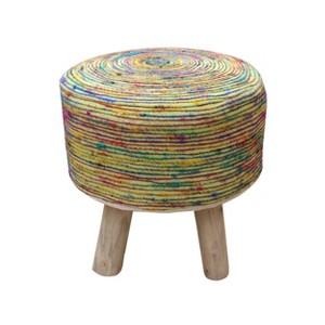 Cidney Silk Fabric Stool Lime - Christopher Knight Home, Green
