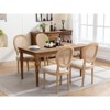 APRILSOUL Furniture,French Style Solid Wood Frame Antique Painting Linen Fabric Rattan Back Dining Chair,Set of 2,Cream - 2 of 4