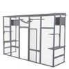 DOMETOUR Wooden Cat Enclosure with 6 Jumping Platforms, 2 Cat Condos, Cat Bridge and Scratching Board - 4 of 4