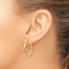 Black Bow Jewelry 4mm x 26mm Polished 14k Yellow Gold Hollow Twisted Round Hoop Earrings - 3 of 4